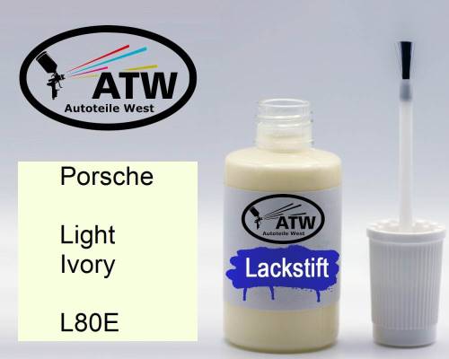Porsche, Light Ivory, L80E: 20ml Lackstift, von ATW Autoteile West.